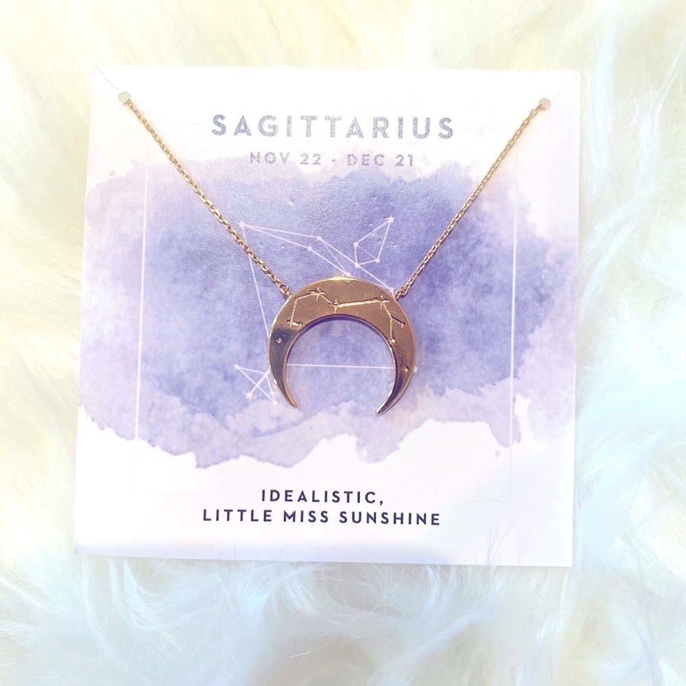 Gold🌙Crescent Moon Sagittarius Necklace